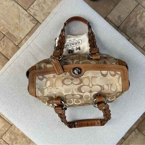 Coach Signature Brown and Tan Handbag - Picture 4 of 9